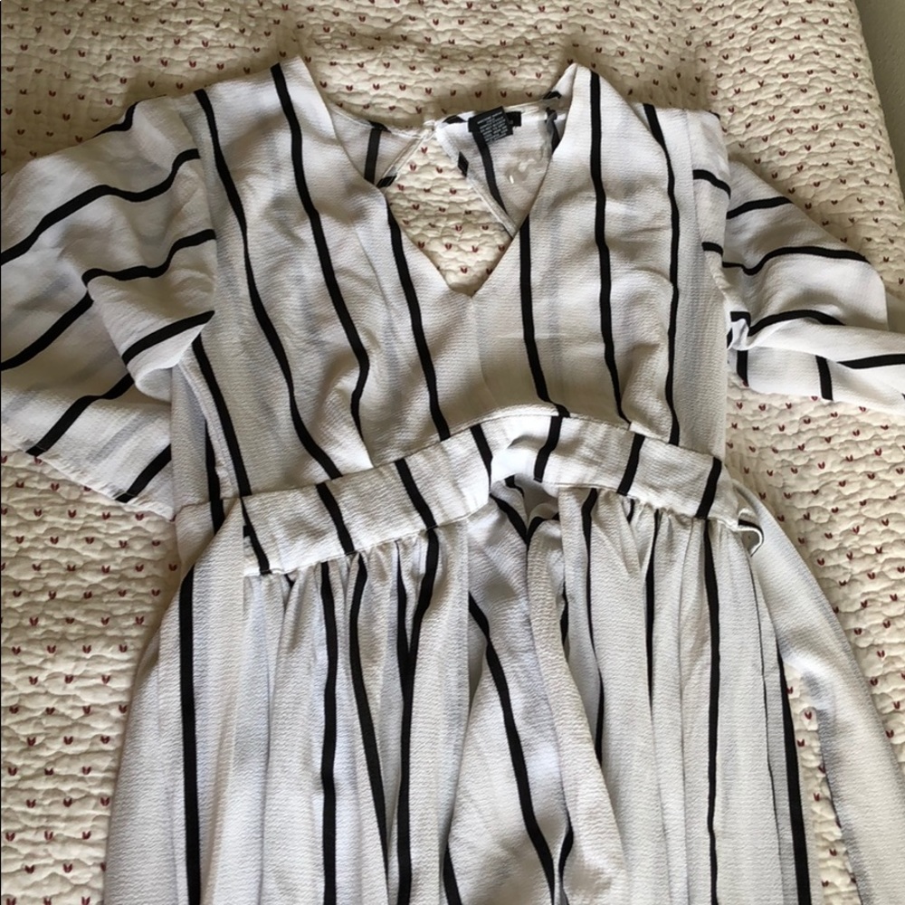 Striped long maxi romper